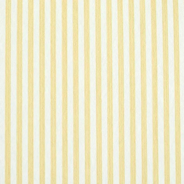 Schumacher Edwin Stripe Narrow Wallpaper in Buttercup For Sale