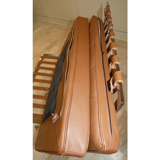 Chair in Steel and Leather in the Style of Knoll, 1980s For Sale - Image 17 of 18