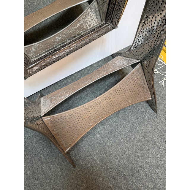 Hand Hammered Tin Cheval Floor Mirror | Chairish