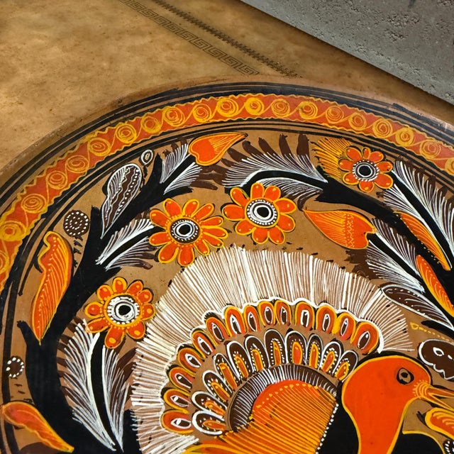 Folk Art Charger Decorative Terracotta Plate From Tonalá Mexico For Sale - Image 4 of 18