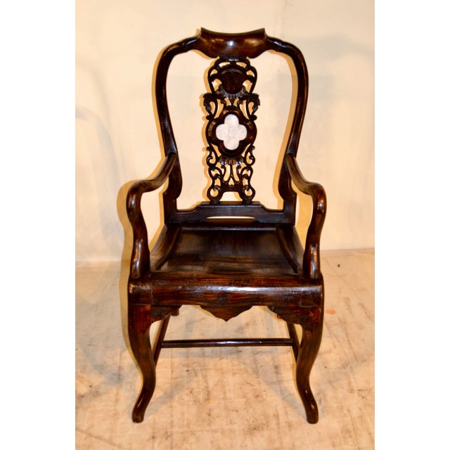 Asian 19th C Pair of Asian Armchairs For Sale - Image 3 of 6