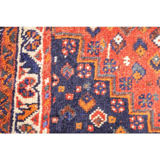 Vintage Hand-Knotted Persian Qashqai Rug 3'11" X 5'4" For Sale - Image 17 of 17