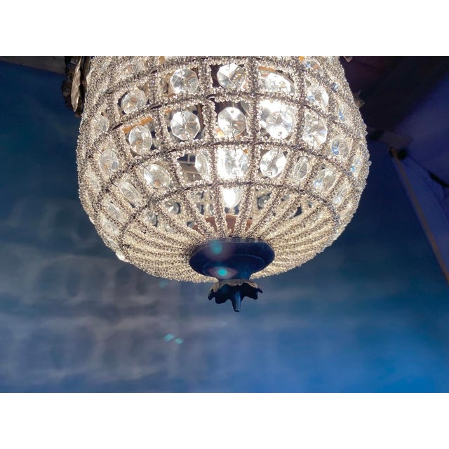 1960s French Louis XVI Charcoal Bronze Chandelier For Sale - Image 10 of 17
