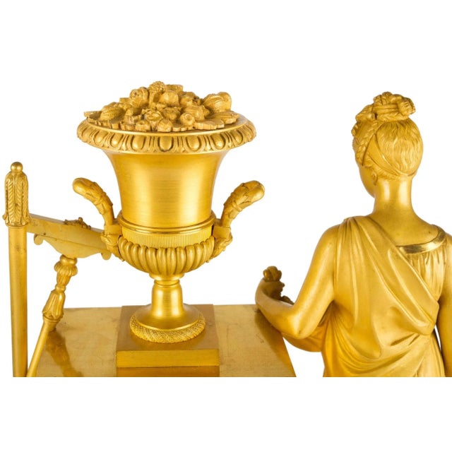French Empire Period Ormolu Bronze Mantel Clock of Ceres Circa 1815 For Sale - Image 6 of 12