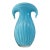 Art Glass Aqua Blue Vase Crescent Clam Lip Fluted Vase For Sale