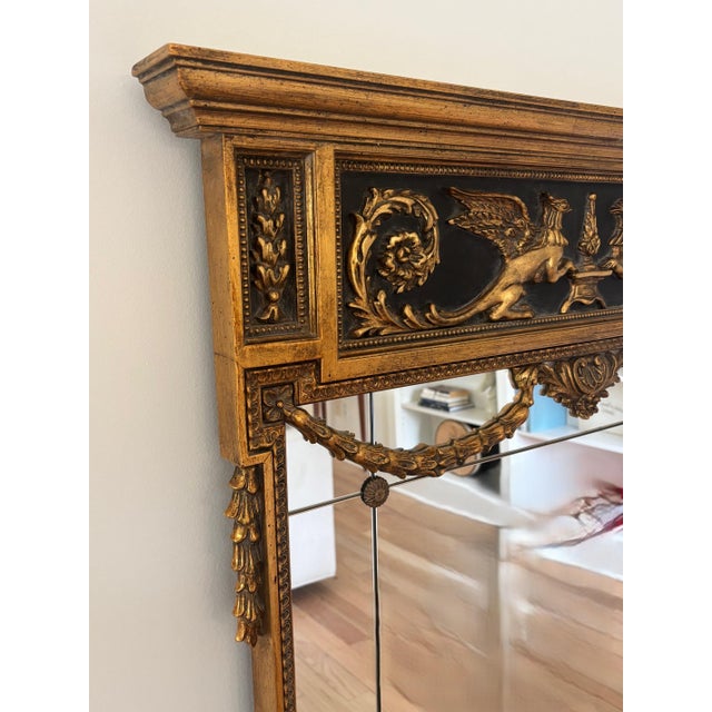 Black Mid 20th Century Classic Napoleonic-Style Mirror For Sale - Image 8 of 8