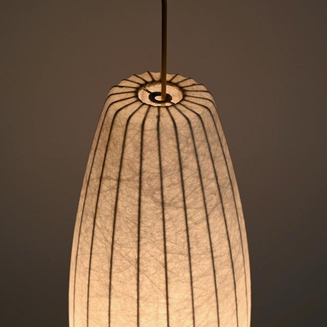 Metal Large Mid-Century Italian Beige Cocoon Pendant attributed to Castiglioni for Hille, 1960s For Sale - Image 7 of 14