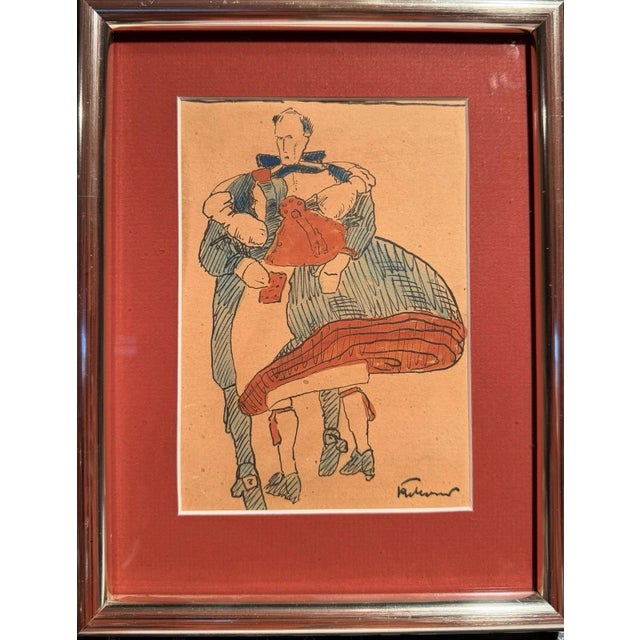 Karl Mons, Couple Dancing a Traditional Schwalm Dance in Willingshausen, Mixed Media For Sale - Image 13 of 13