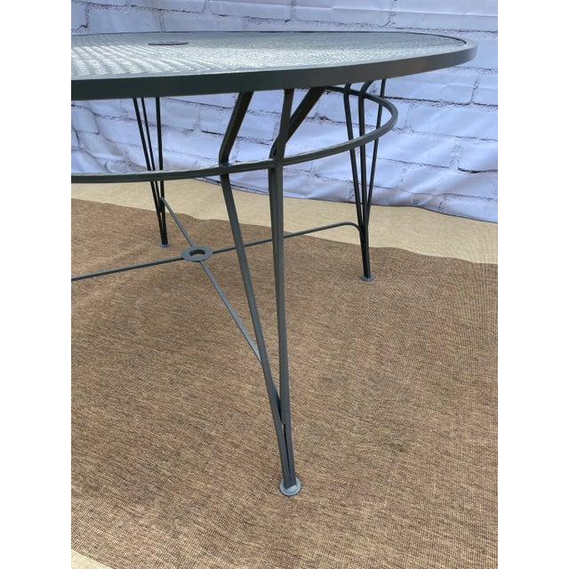 Atomic Radar Salterini Outdoor Wrought Iron Patio Dining Table, Attributed For Sale In Chicago - Image 6 of 10