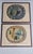 Two framed shiny polychrome prints of Picasso Vallauris ceramic plates depicting food. The color print is attached to a...