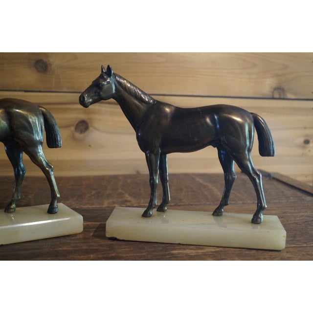 Early 20th Century Early 20th Century Bronze Horses Bookends - A Pair For Sale - Image 5 of 8