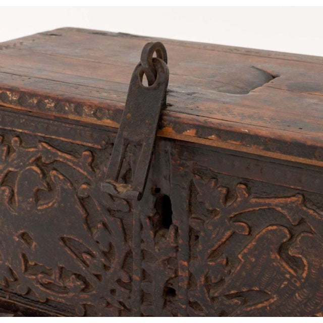 16th Century Italian Carved Walnut Casket Box, 16th C For Sale - Image 5 of 8