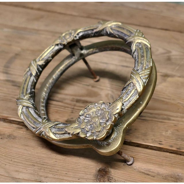 Large Brass Ring Door Knocker For Sale - Image 6 of 8