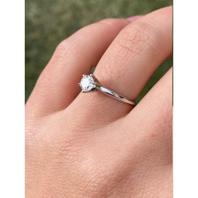 The Hammondville: Ladies 14K White Gold 0.50 CT Solitaire Diamond Engagement Ring For Sale - Image 10 of 10