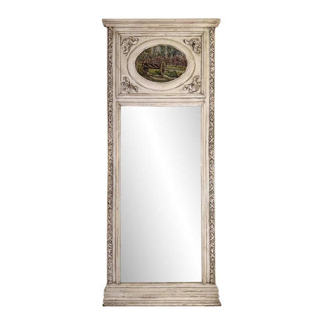 Traditional Argentinean Painted Wood Trumeau Overmantel Mirror For Sale - Image 3 of 12