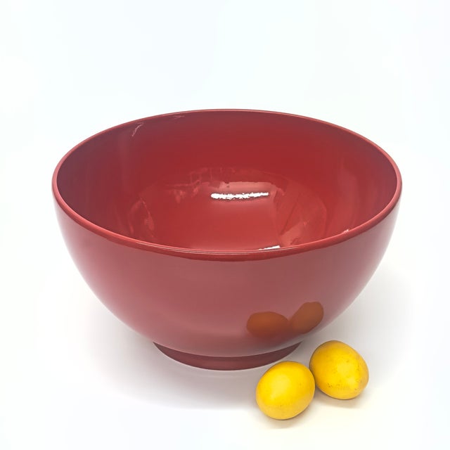Mid 20th Century Gargantuan Red Ceramic Serving Bowl by Waechtersbach Germany For Sale In Miami - Image 6 of 11