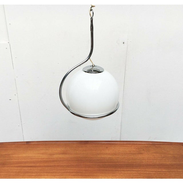 Mid-Century Space Age Italian Glass Ball Pendant, 1960s For Sale - Image 5 of 18