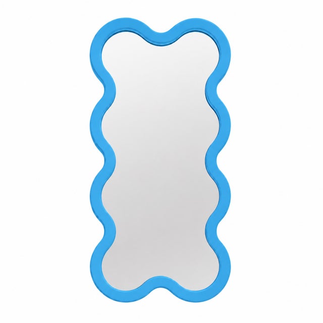 Modern Yellow Designer Mirror With Sculptural Wavy Frame – Hvyli 8 For Sale - Image 11 of 15