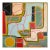 Large Contemporary Abstract Acrylic Painting – Pink Linear & Geometric Expressions For Sale