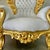Ornamental & Decorative Materials Baroque Style Chair Set – White Leather Upholstery and Gold Leaf Details For Sale - Image 7 of 7