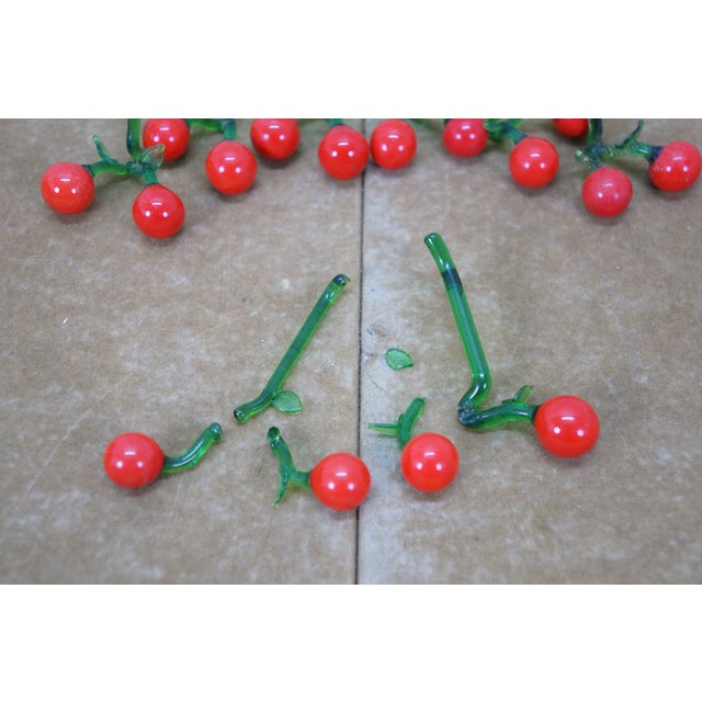 Mid 20th Century Hand Blown Glass Cherry Name Place Card Holder Table Settings - Set of 6 For Sale - Image 9 of 10