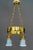 1920s Art Deco Hammered Chandelier with Opaline Glass Shades, Vienna, 1920 For Sale - Image 5 of 18
