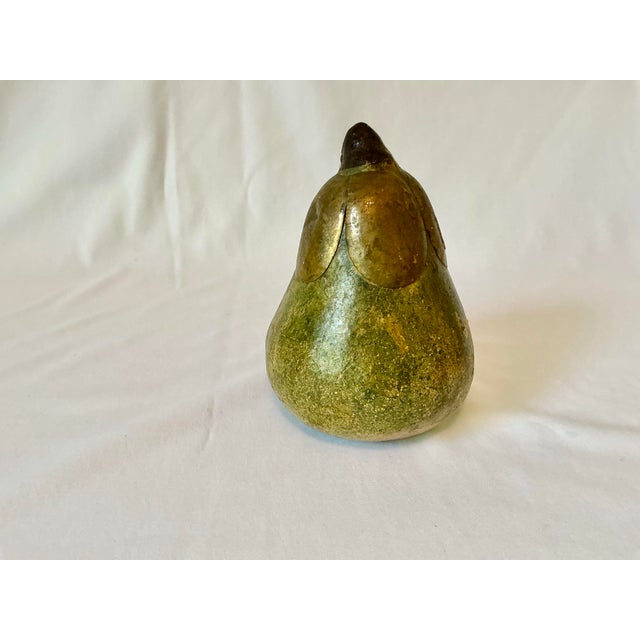 Metal Vintage Terra Cotta Pottery Bowl With Metal Clad Fruit For Sale - Image 7 of 12