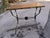French French Wrought Iron Side Table W/ Flowers & Wooden Top For Sale - Image 3 of 12