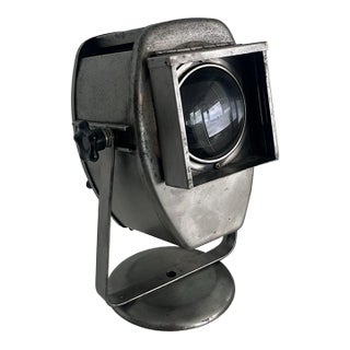 Vintage European Industrial Spotlight – Authentic Fresnel Stage Light For Sale