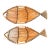 Pair of Vintage Rattan and Bamboo Fish Baskets For Sale