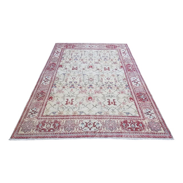 Vintage Pastel Floral Wool Rug, 1960s For Sale