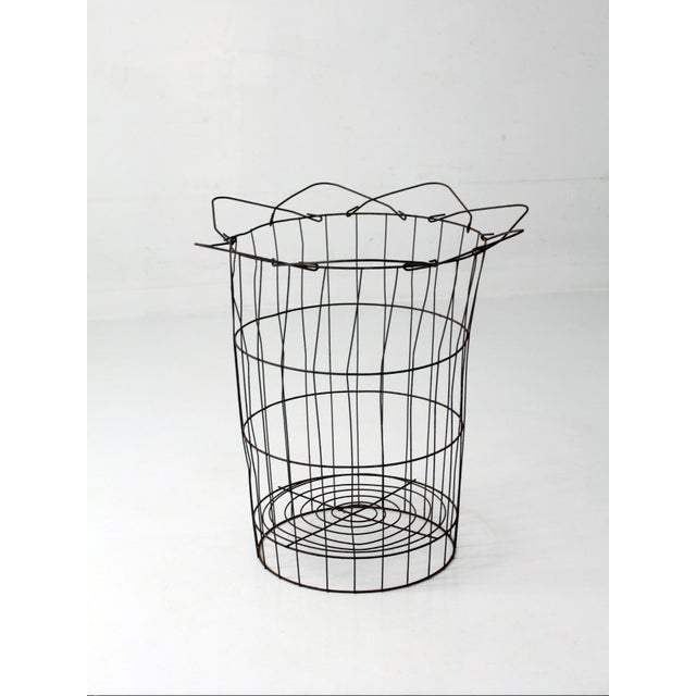 Antique Wire Gathering Basket For Sale - Image 10 of 18