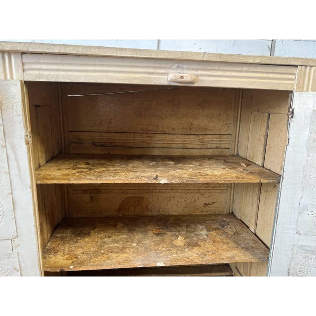 Antique Early American Primitive Style Pie Safe Punched Tin Cabinet For Sale - Image 4 of 12
