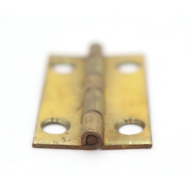 Vintage 0.875 X 1.5 In. Polished Brass Cabinet Door Hinge For Sale - Image 4 of 4