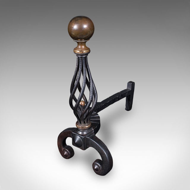 Late 19th Century Large Pair of Antique Fire Dogs, English, Andirons, Aesthetic Period, Victorian For Sale - Image 5 of 12