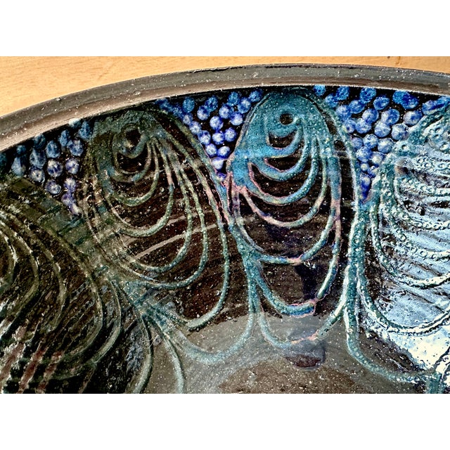 Large Studio Ceramic Art Bowls with Modernist Decor, Germany, 1960s, Set of 2 For Sale - Image 11 of 17