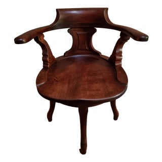 Antique Early 20th Century Swivel Desk Chair in Walnut For Sale