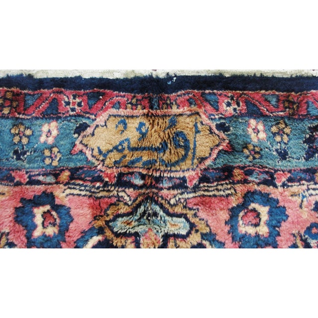 Antique Persian Laver Kerman Carpet, 9'8" × 20'6" For Sale - Image 4 of 13