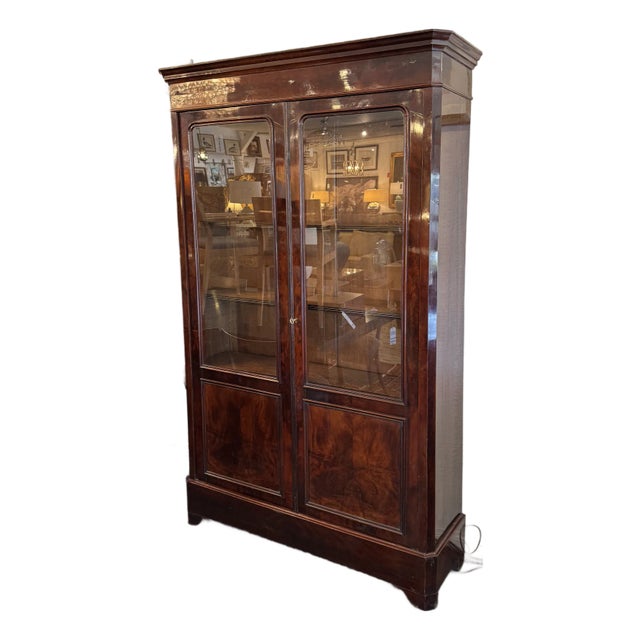 19th Century Rosewood + Mahogany Restored Library Cabinet For Sale