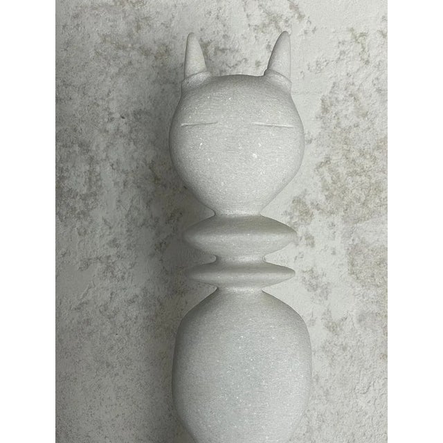 Cat King Marble Sculpture by Tom Von Kaenel For Sale - Image 4 of 6
