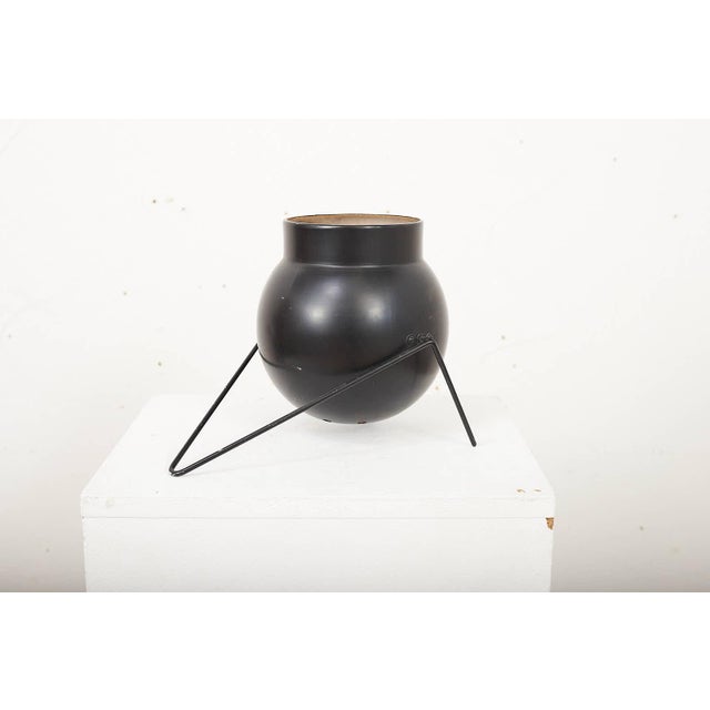 Vintage Table Lamp with Black Metal Stand For Sale - Image 6 of 13