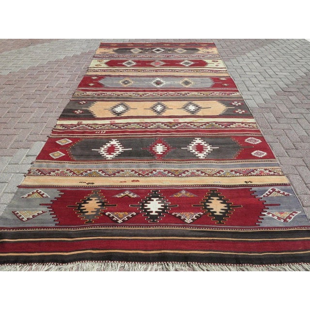 This beautiful rug from westhern of Turkey Denizli Nomads. Handspun Pure Wool .Kilim rug hosts an intriguing pallet of...