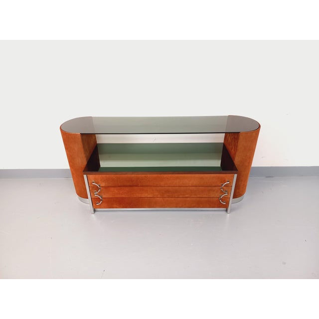 Vintage dressing table from the 1970s/80s, Italian design with an extravagant style that makes it a rare and beautiful...