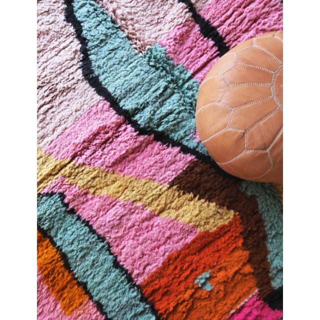 Vibrant Moroccan Boujaad Rug - 9.4 X 8 Ft For Sale In Cleveland - Image 6 of 8