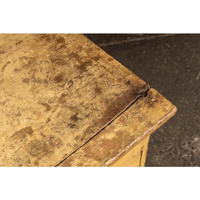 Antique Chippy Painted Industrial Three-Drawer Utility Cabinet For Sale - Image 13 of 13
