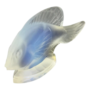 Opalescent Artistic Glass Fish by Marius-Ernest Sabino, French Glass Figurine