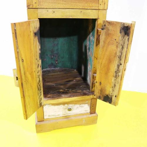 Wooden Bookcase with Glass Door and Painted Boat Section For Sale - Image 10 of 18
