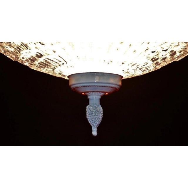 Mid-Century Modern Danish Opalescent Hobnail Glass and Brass Pendant Light For Sale - Image 12 of 13