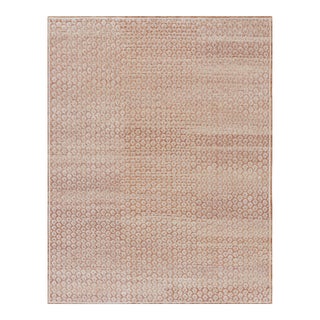 Rug & Kilim’s Modern Block Print Rug in Red and Pink with White Floral Pattern - 3x5 For Sale