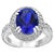 6 Carat Oval Tanzanite and 1 Carat Diamond Ring 14 Karat White Gold, Estate For Sale - Image 15 of 18